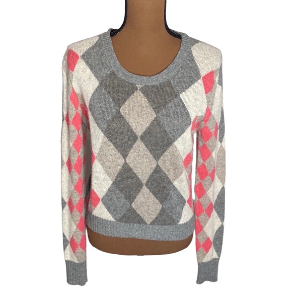 Line Cashmere argyle Crewneck sweater size M - Picture 1 of 11